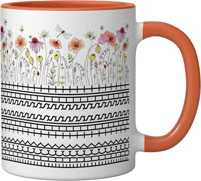 Taza Cerámica Sarcástica Mensaje Oculto Naranja/Blanco