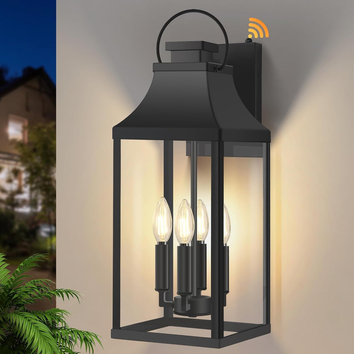 Lámpara pared exterior 22pulg 4 luces para puerta garaje
