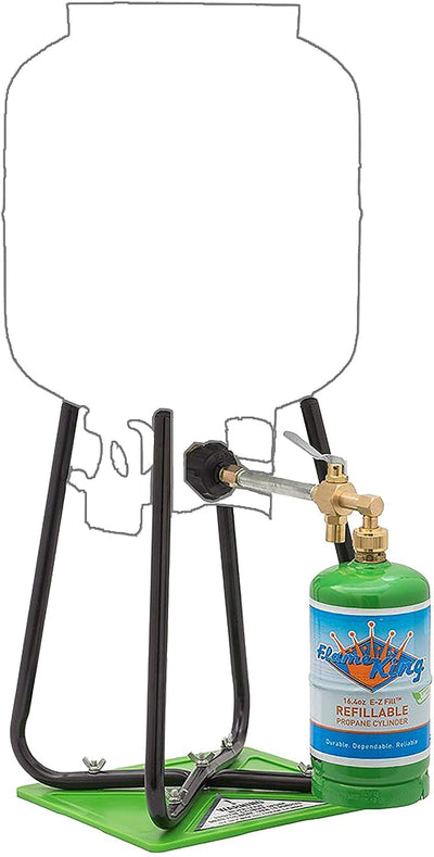 Tanque propano vacío 1lb con kit recarga CGA600 reutilizable