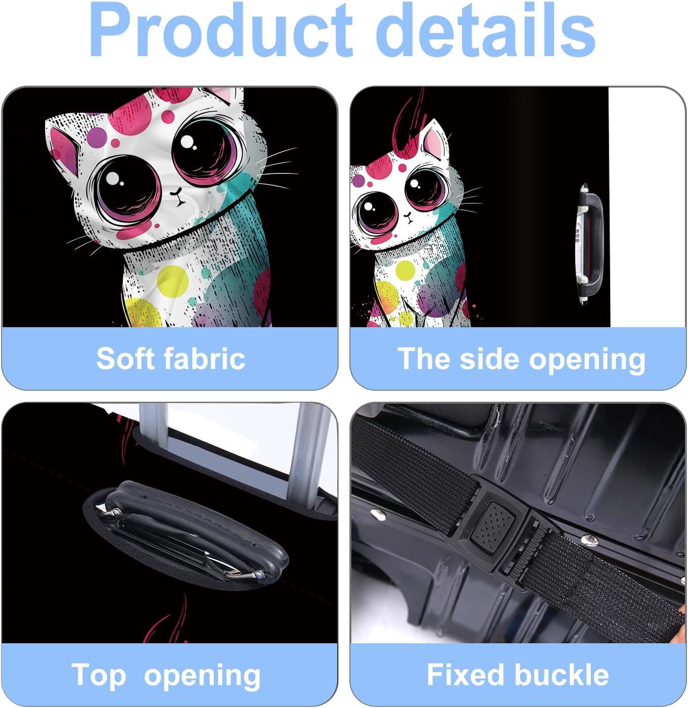 Funda equipaje antiarañazos 20-34pulg Colorful Cat