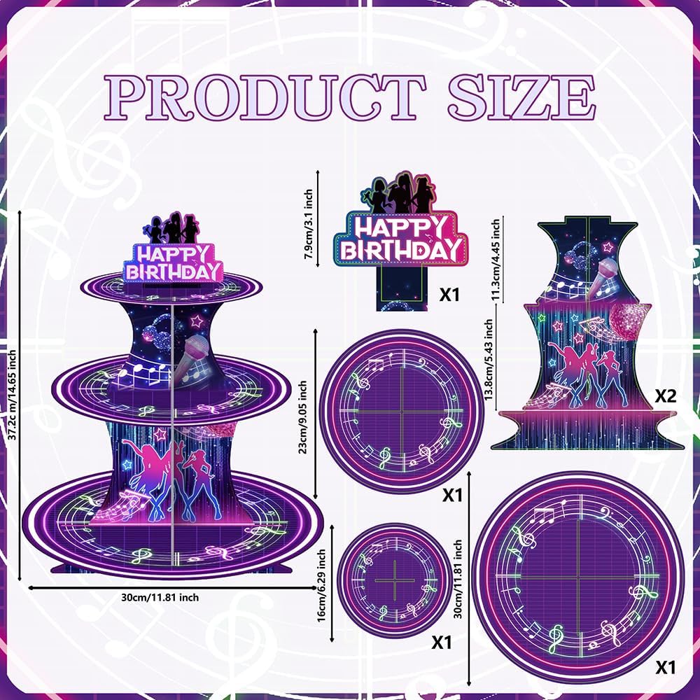Soporte para cupcakes KPop de 3 niveles decoración de cumpleaños
