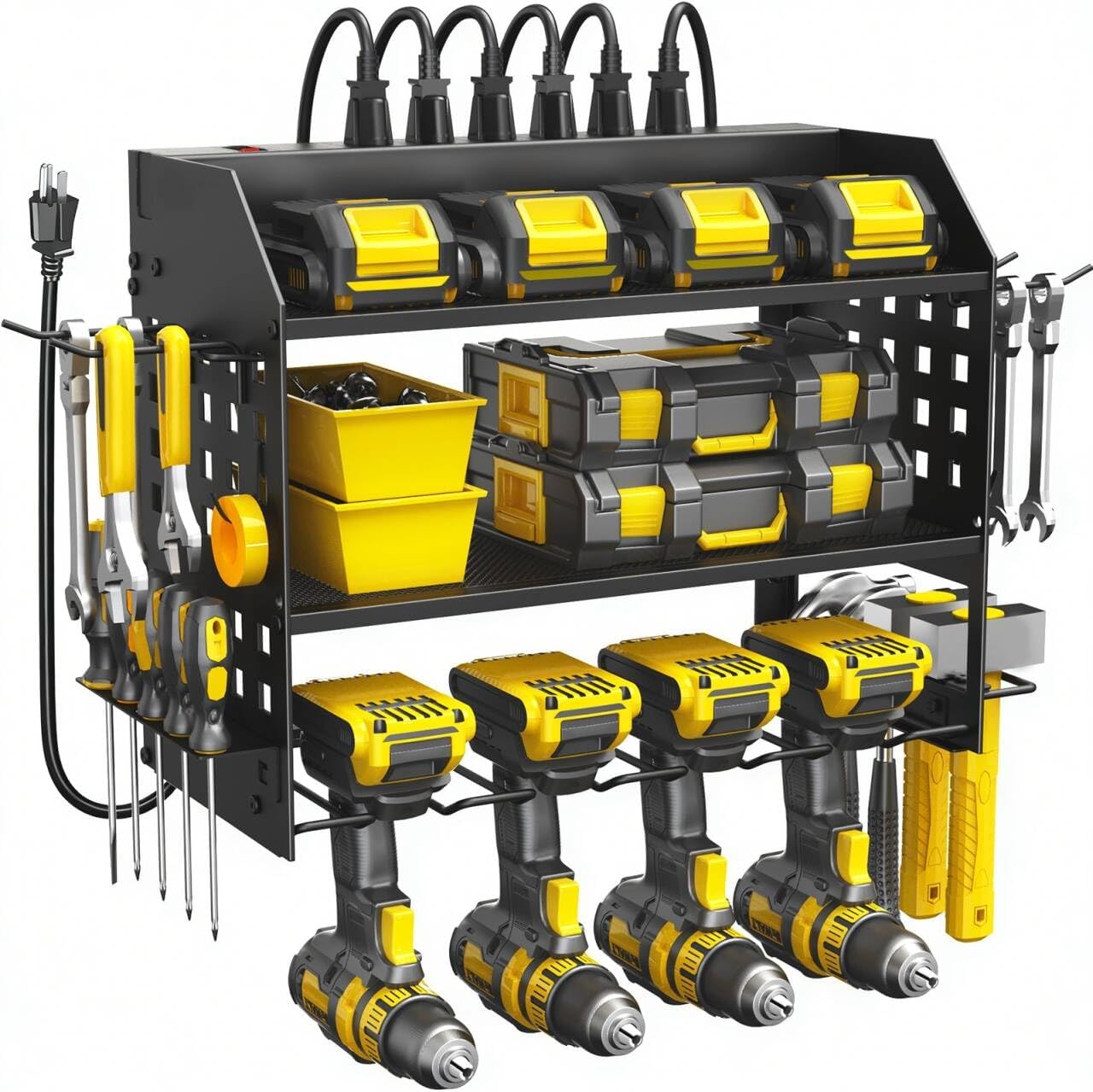 Organizador herramientas eléctricas 6 tomacorrientes 3 capas