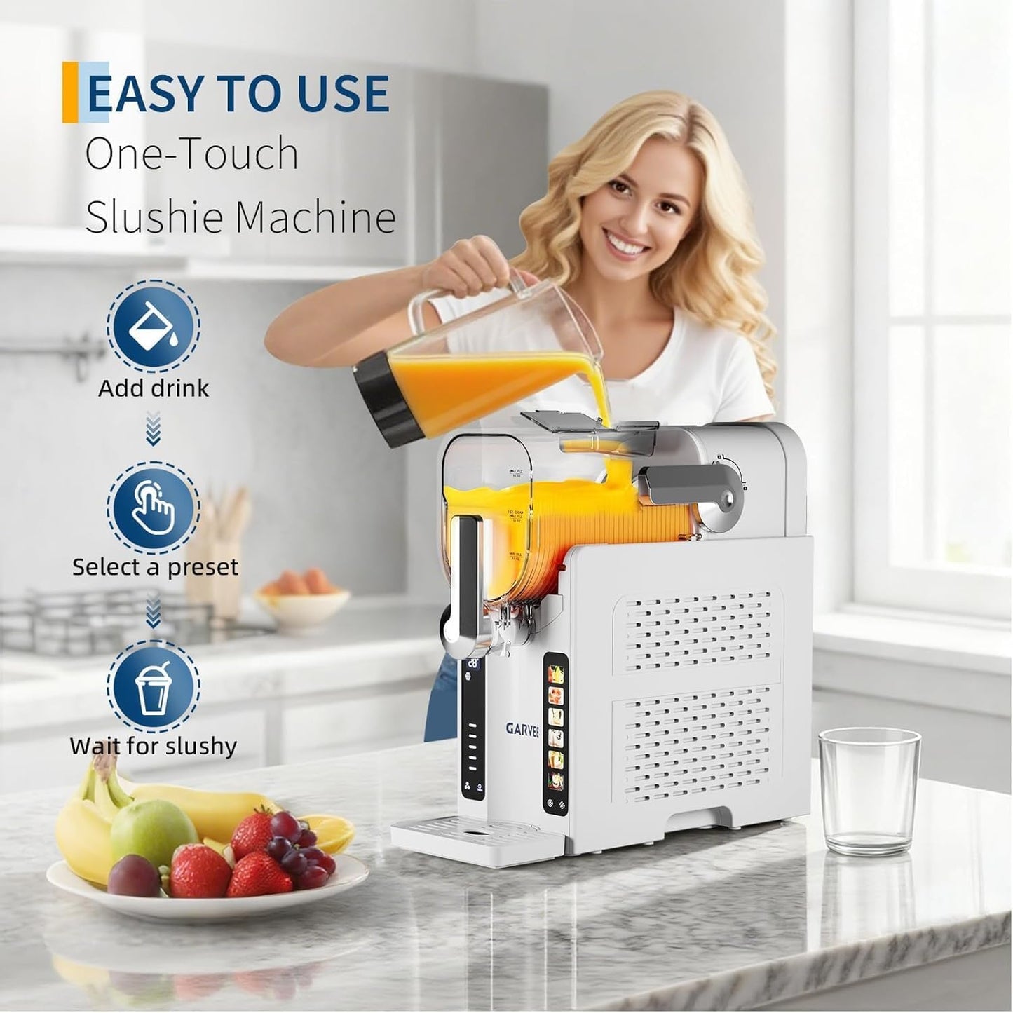Máquina Granizados Hogar 70oz Pantalla LED 6 Programas Silenciosa