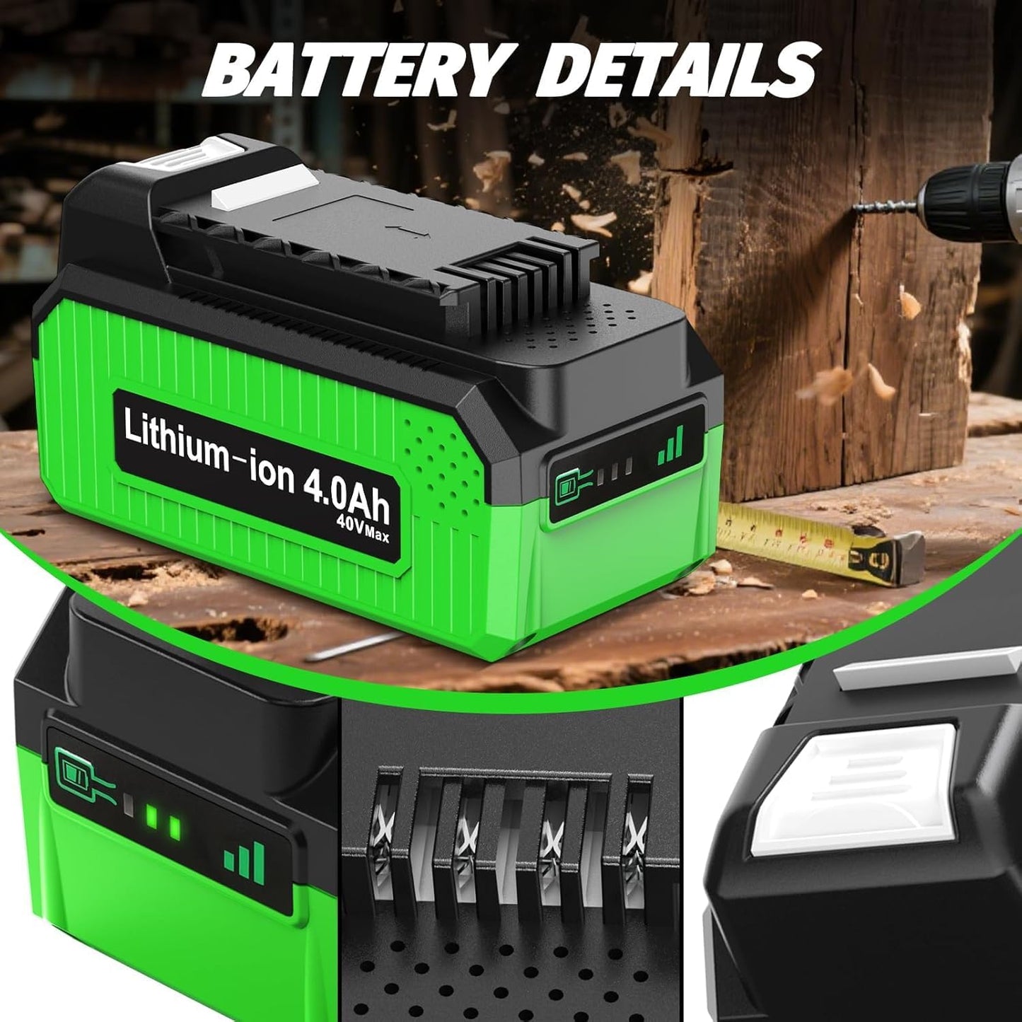 Batería 4.0Ah para herramientas Greenworks 40V