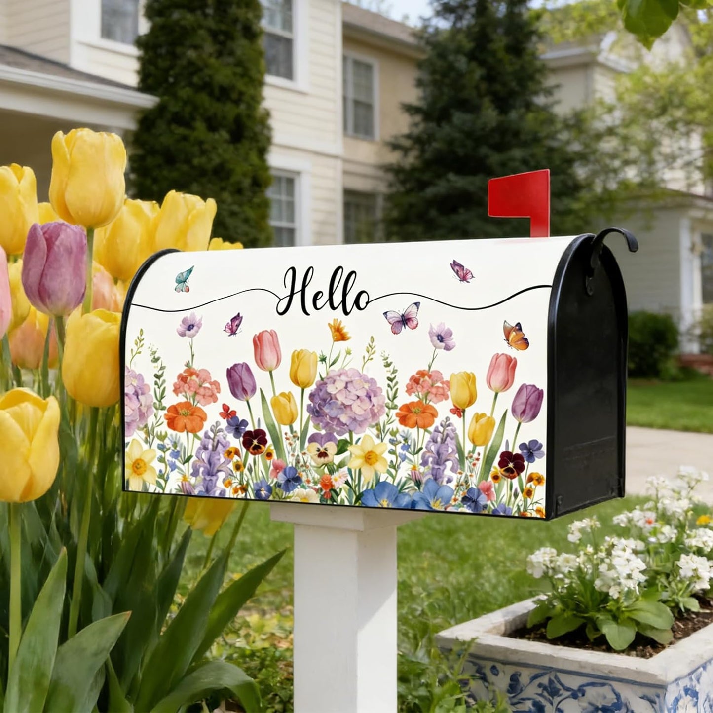 Fundas magnéticas para buzón primavera floral exterior