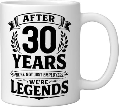 Taza cerámica para aniversario laboral 30 años blanco