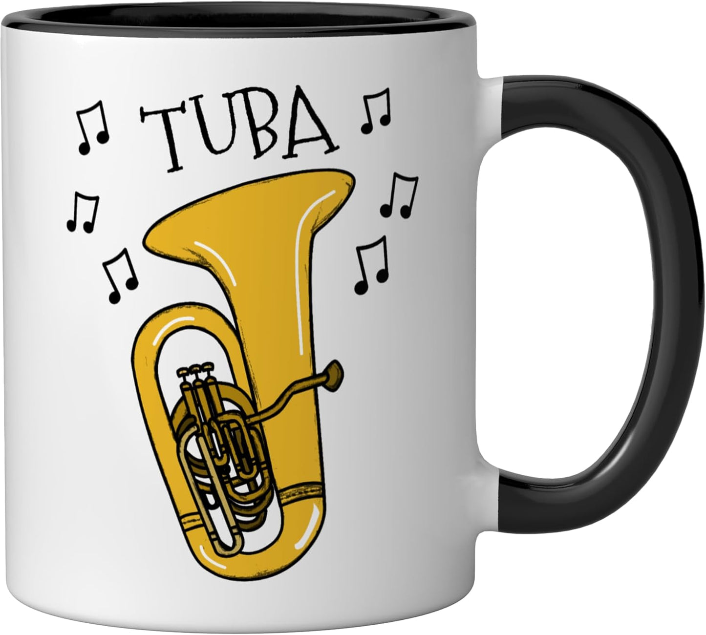 Taza cerámica para tuba player negro/blanco