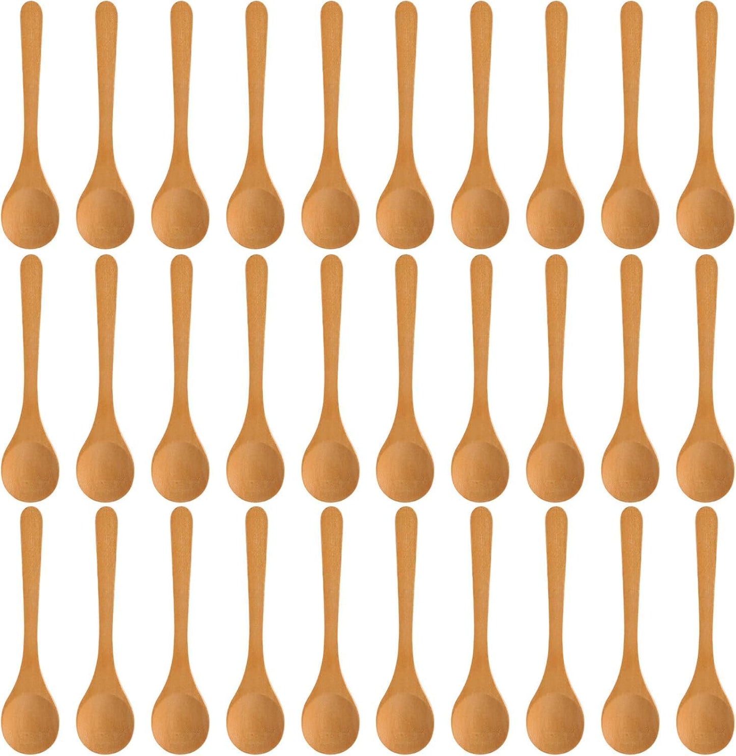 Cucharas pequeñas de madera para té, café, azúcar, helado, sal y especias, 5.1 pulgadas