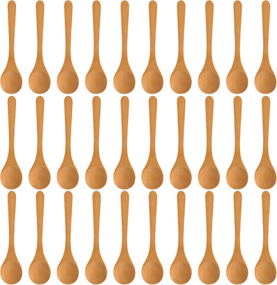 Cucharas pequeñas de madera para té, café, azúcar, helado, sal y especias, 5.1 pulgadas