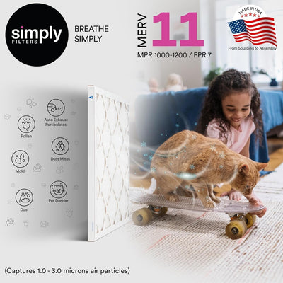 Filtro aire MERV 11 paquete 6 unidades para HVAC 16x25x2