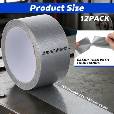 Paquete 12 Cintas Adhesivas Agua 2pulg x22yd 9mil Fuertes