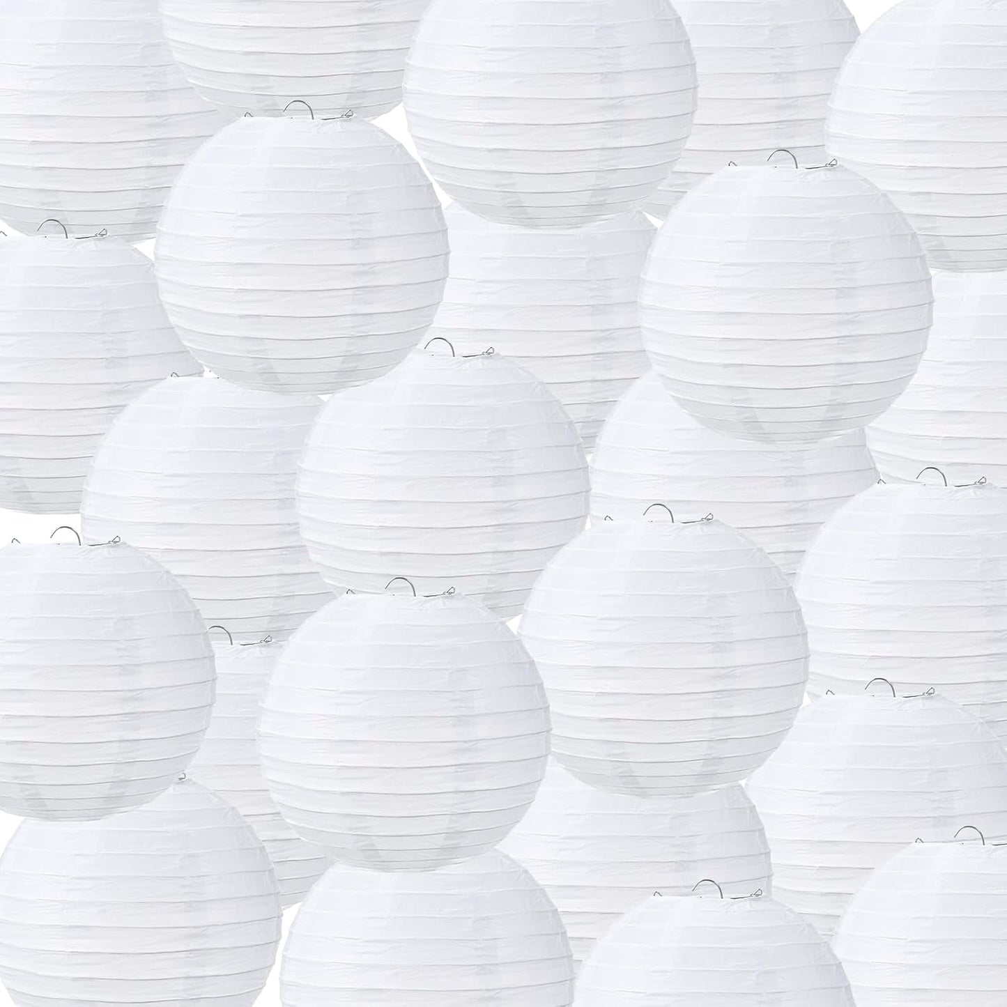 48 Faroles Papel Blanco Colgantes 10pulg Bodas Fiestas
