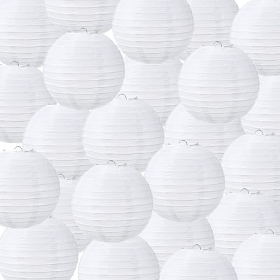 48 Faroles Papel Blanco Colgantes 10pulg Bodas Fiestas