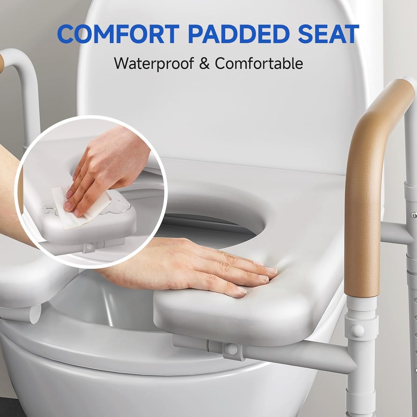 Elevador inodoro acero espuma viscoelástica asiento abatible 350lb