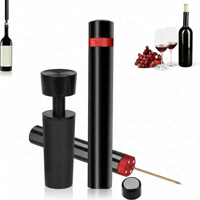 Abridor vino presión con cortador aluminio estilo bolígrafo