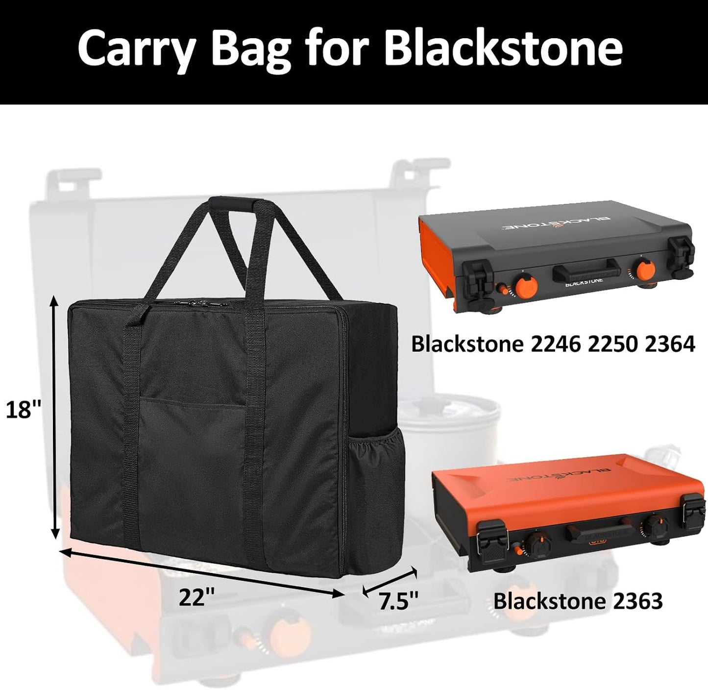 Bolsa transporte plancha propano 14pulg con asas y bolsillos