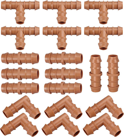 Kit riego goteo 1/2pulg 20pzas 8acoplamientos 6tees 6codos