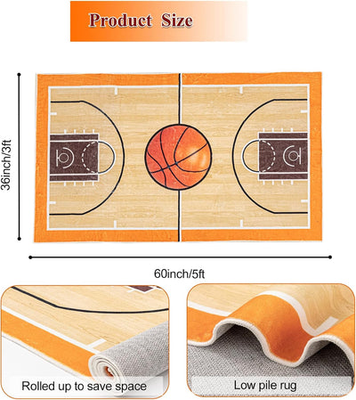 Alfombra baloncesto 3x5ft antideslizante sala juegos