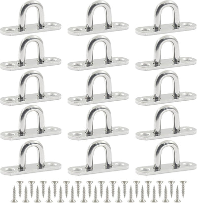 Pack 15 ganchos acero inox 304 para placa ojo montaje seguro