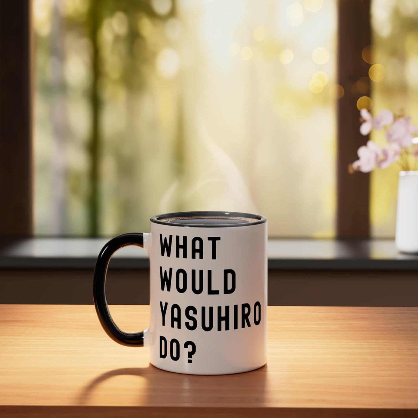 Taza de cerámica What Would Yasuhiro Do? Negro/Blanco