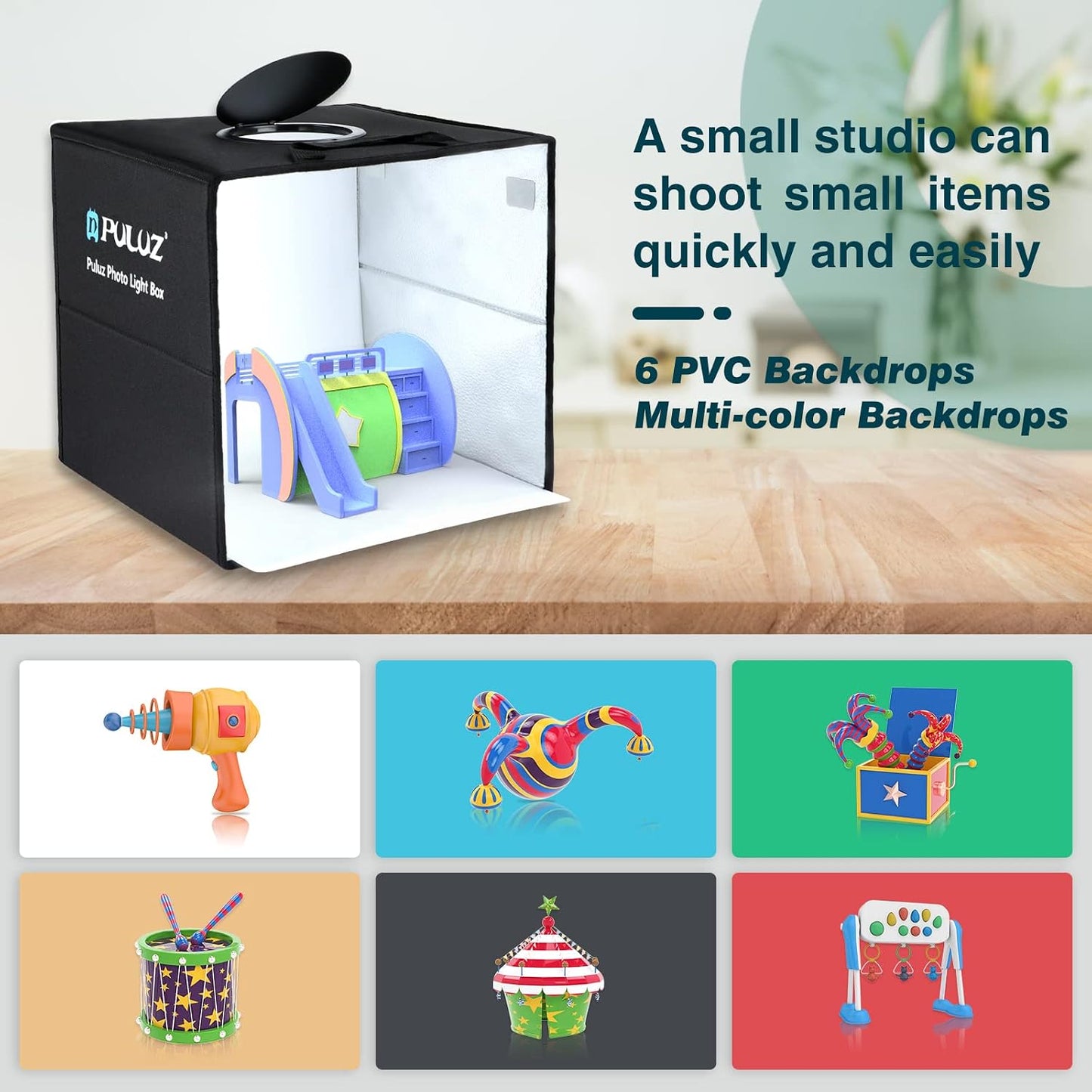Caja luz plegable anillo LED 6 colores USB estudio fotográfico