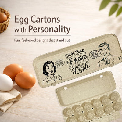 Caja huevos vintage con diseño humorístico 12 pzas