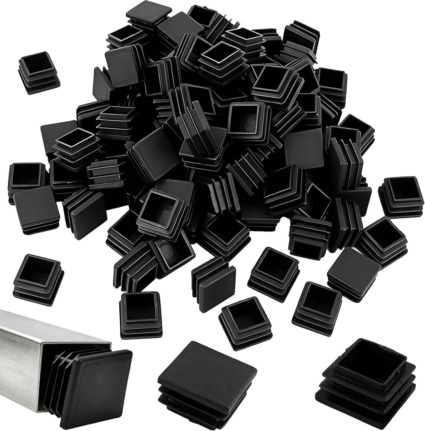 200 Tapones Plástico 1pulg Insertos Negros Muebles