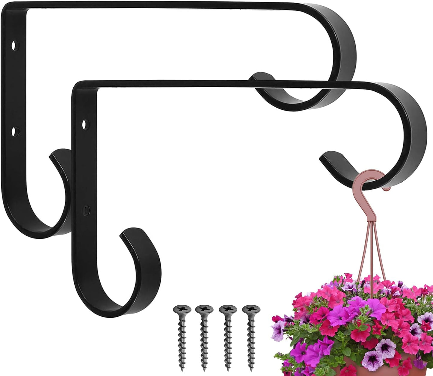 Colgadores metal para plantas 6pulg set 2 comederos pájaros