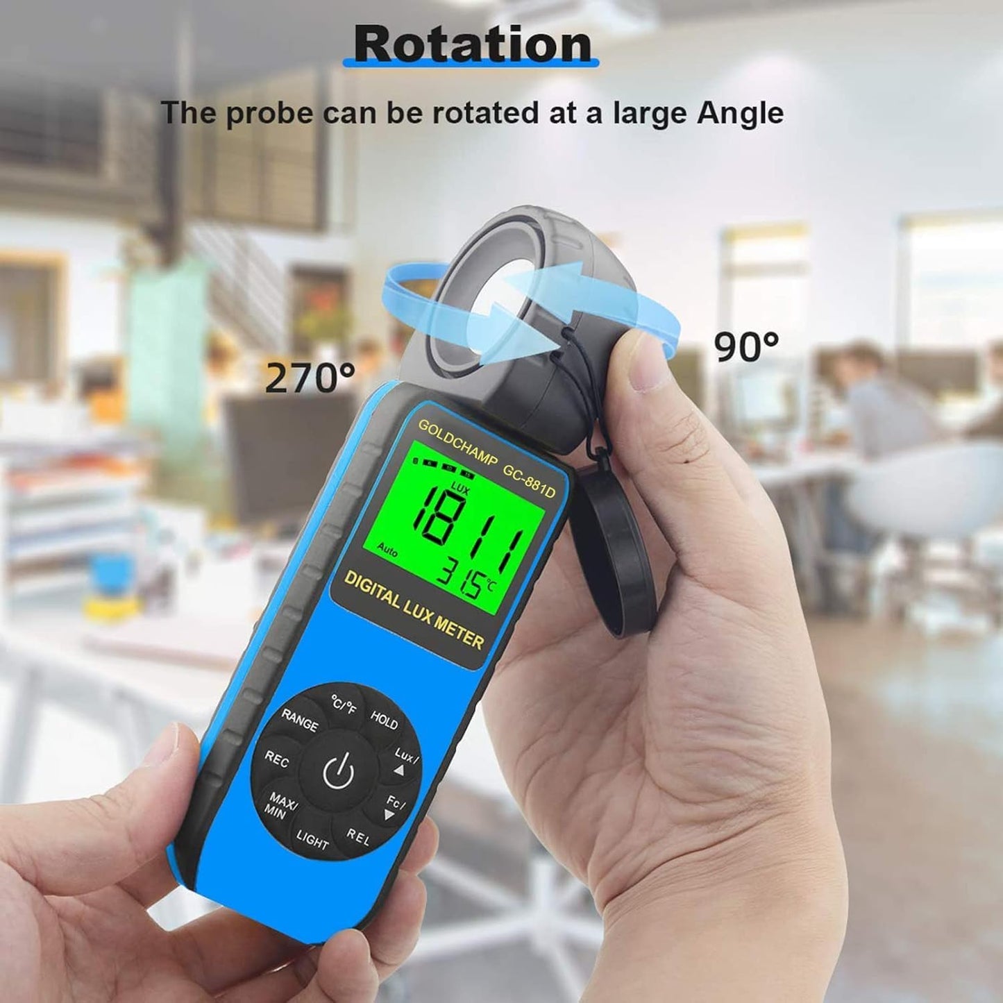 Luxímetro digital sensor giratorio 270º
