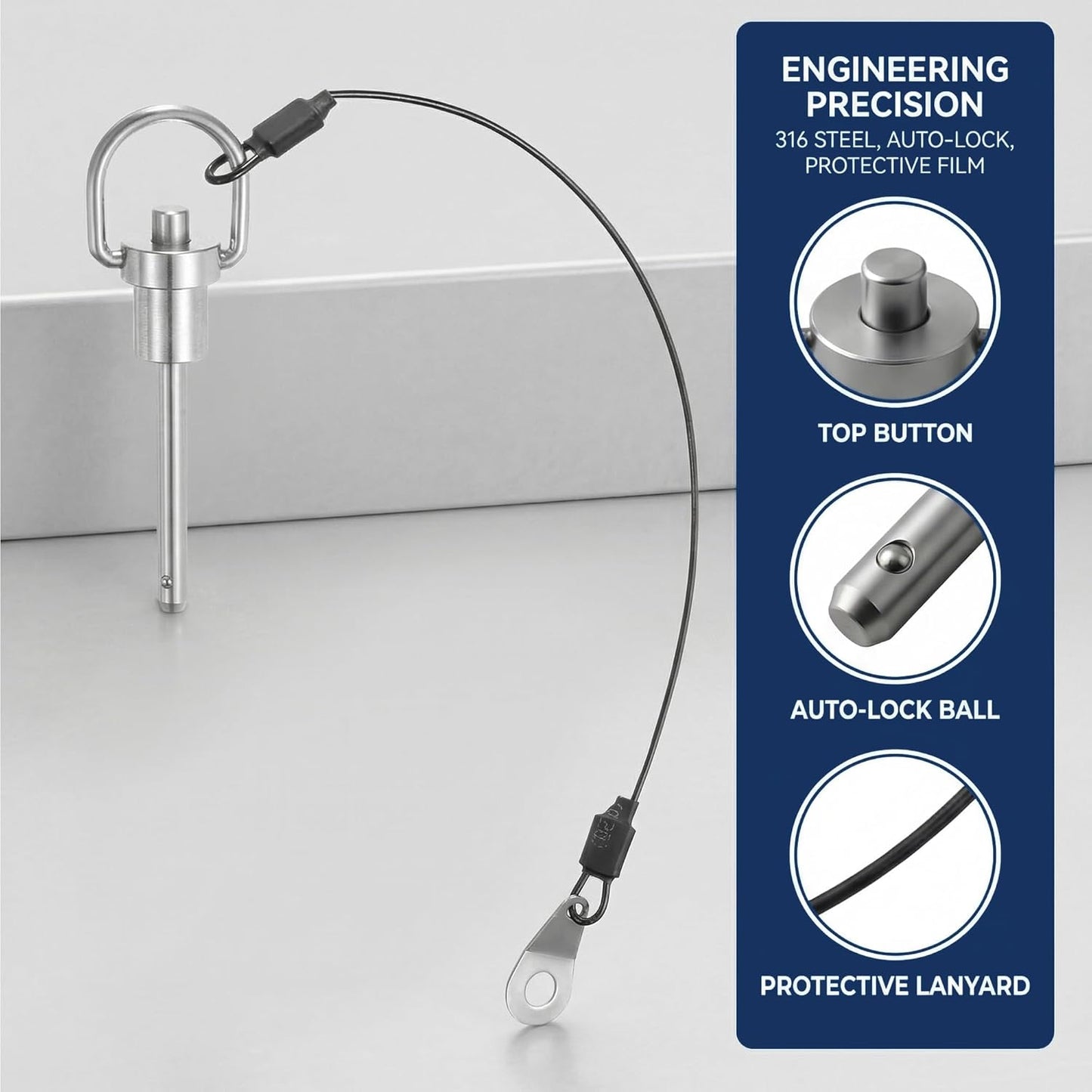 Pin sujeción rápida acero inox cuerda para altavoz