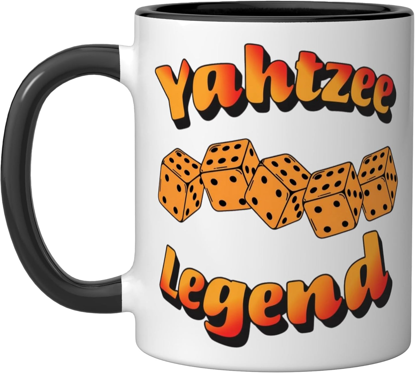 Taza cerámica Yahtzee en negro/blanco