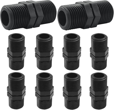 10 Pzas Conector MPT 1/2pulg Acoplamiento Recto Tubo Riego