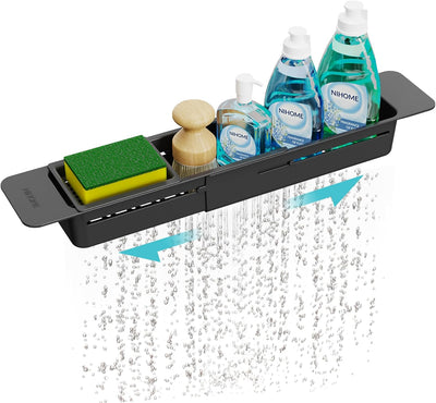 Organizador de fregadero extensible NiHome para cocina con soporte para cepillos y esponjas