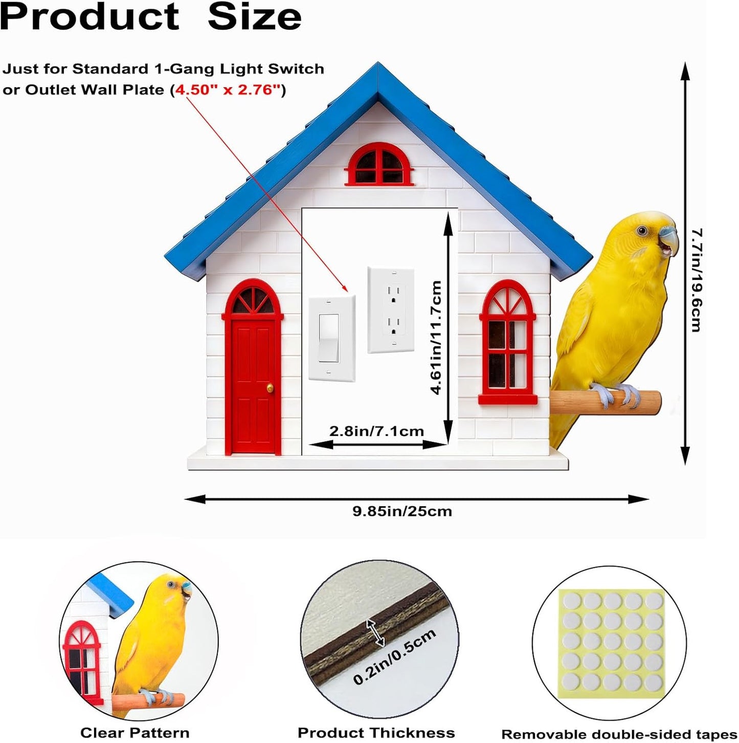 Placa decorativa madera tema casa de pájaros 9.85pulg