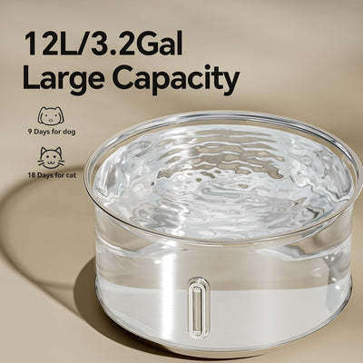 Fuente agua perros inalámbrica 12L acero inox sensor