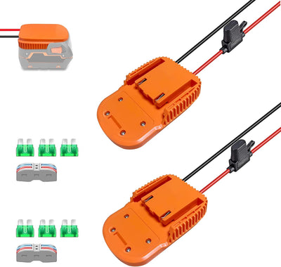 Pack 2 Adaptadores Rueda Eléctrica Ridgid AEG 18V Con Fusibles