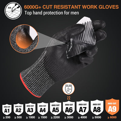 Guantes trabajo resist. cortes con pantalla táctil hombre