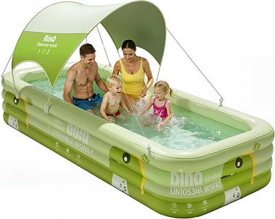 Piscina inflable 120pulg 4 capas PVC patio verde