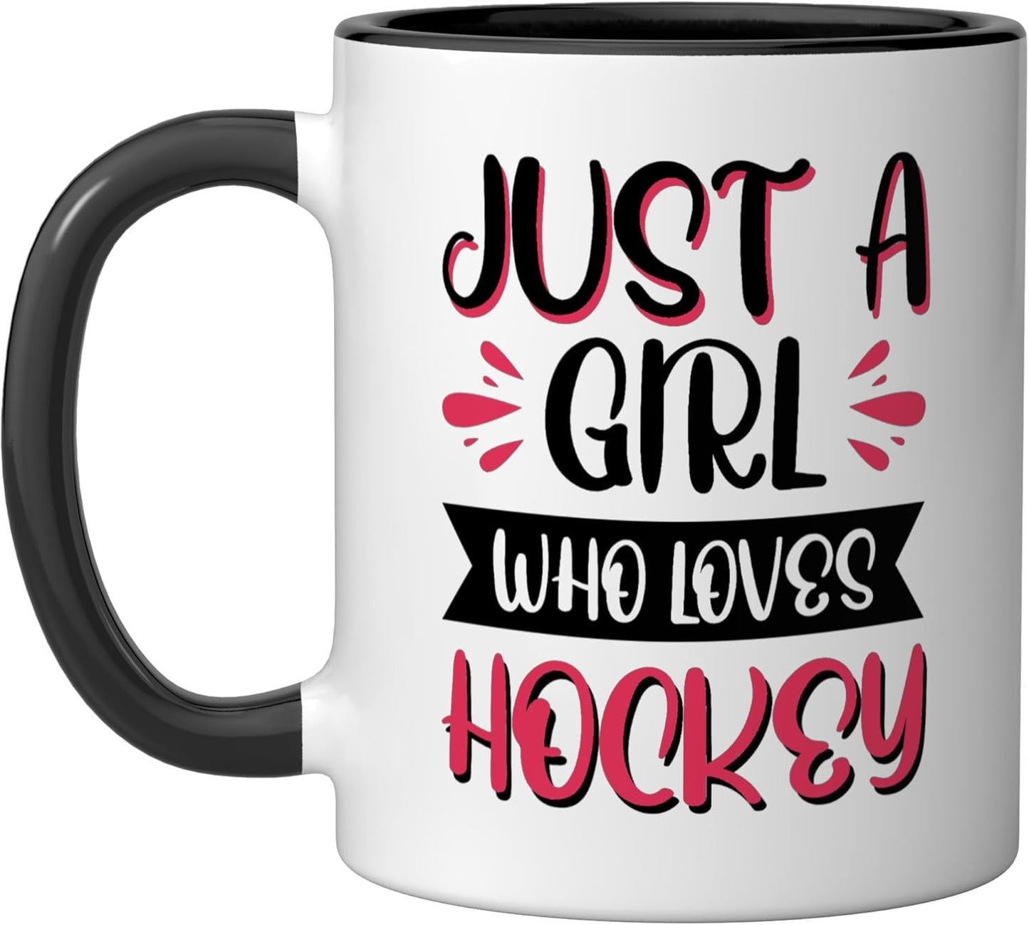 Taza de cerámica para hockey negro/blanco