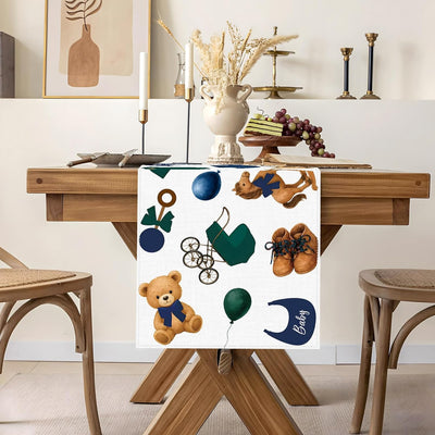 Oso tartán para decoración baby shower camino mesa vintage