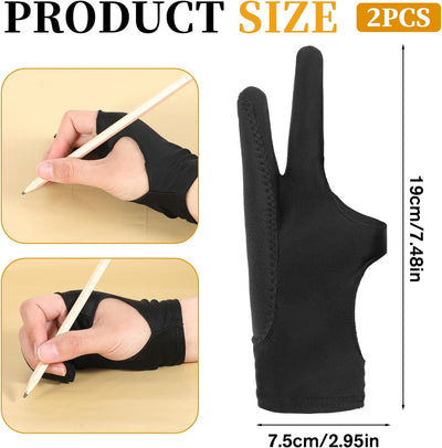 2 Guantes Dibujo Digital Rechazo Palma 3 Capas