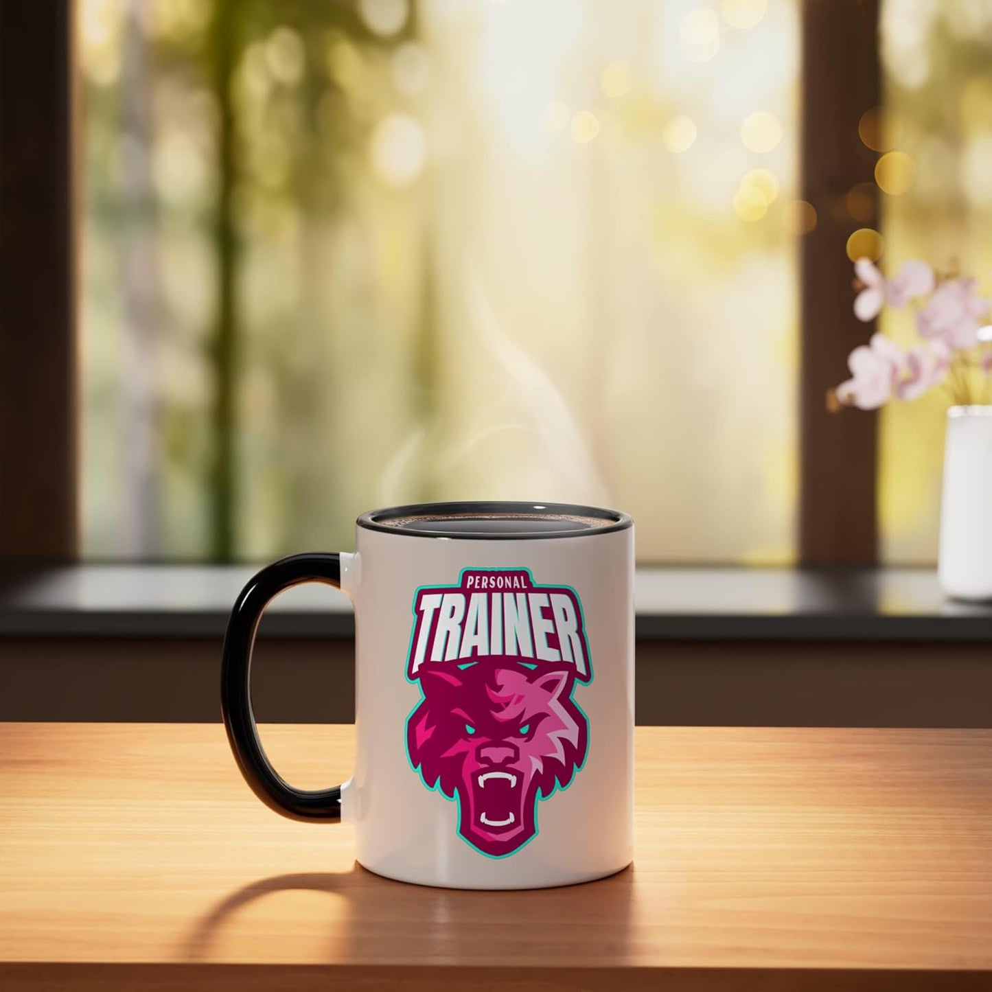 Taza cerámica para entrenador personal con diseño inspirado en la naturaleza