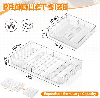 Organizador de tapa expandible para gabinete soporte de contenedor ajustable transparente