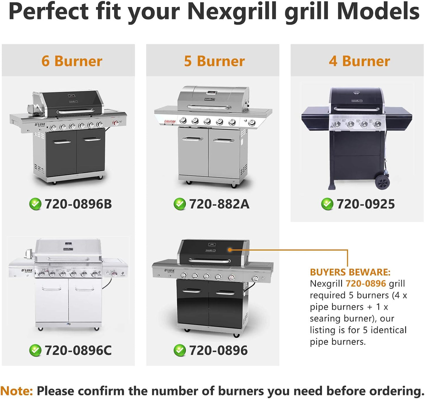 Repuesto Nexgrill para parrilla Infrared Plus y Deluxe 6 quemadores