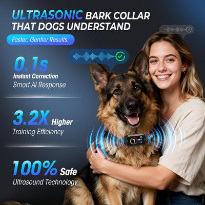 Collar antiladridos perros 7 niveles sensibilidad color negro