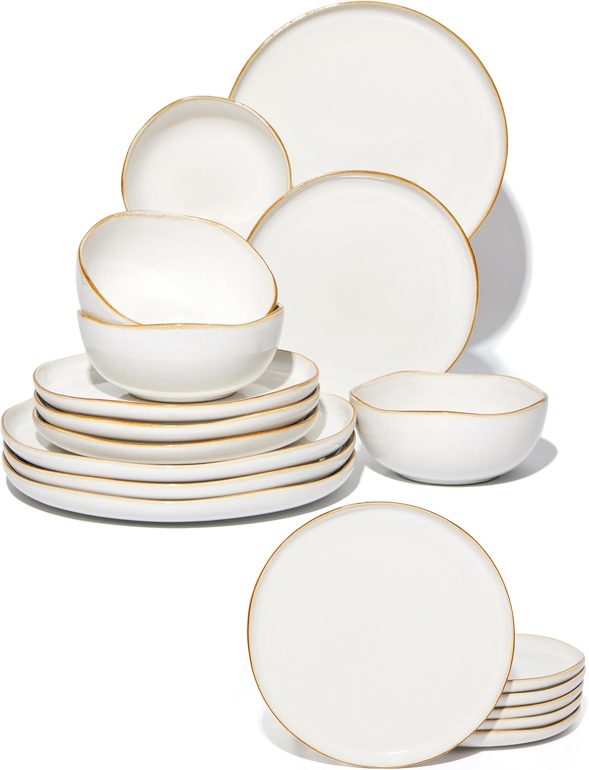 Set 18 Pzas Porcelana Almohadilla Blanca