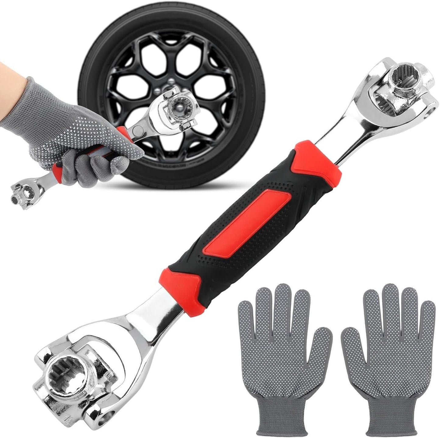 Llave universal 52en1 flexible acero carbón con guantes antiderrap