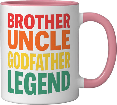 Taza cerámica Brother Uncle Godfather Legend Familia Rosa/Blanca