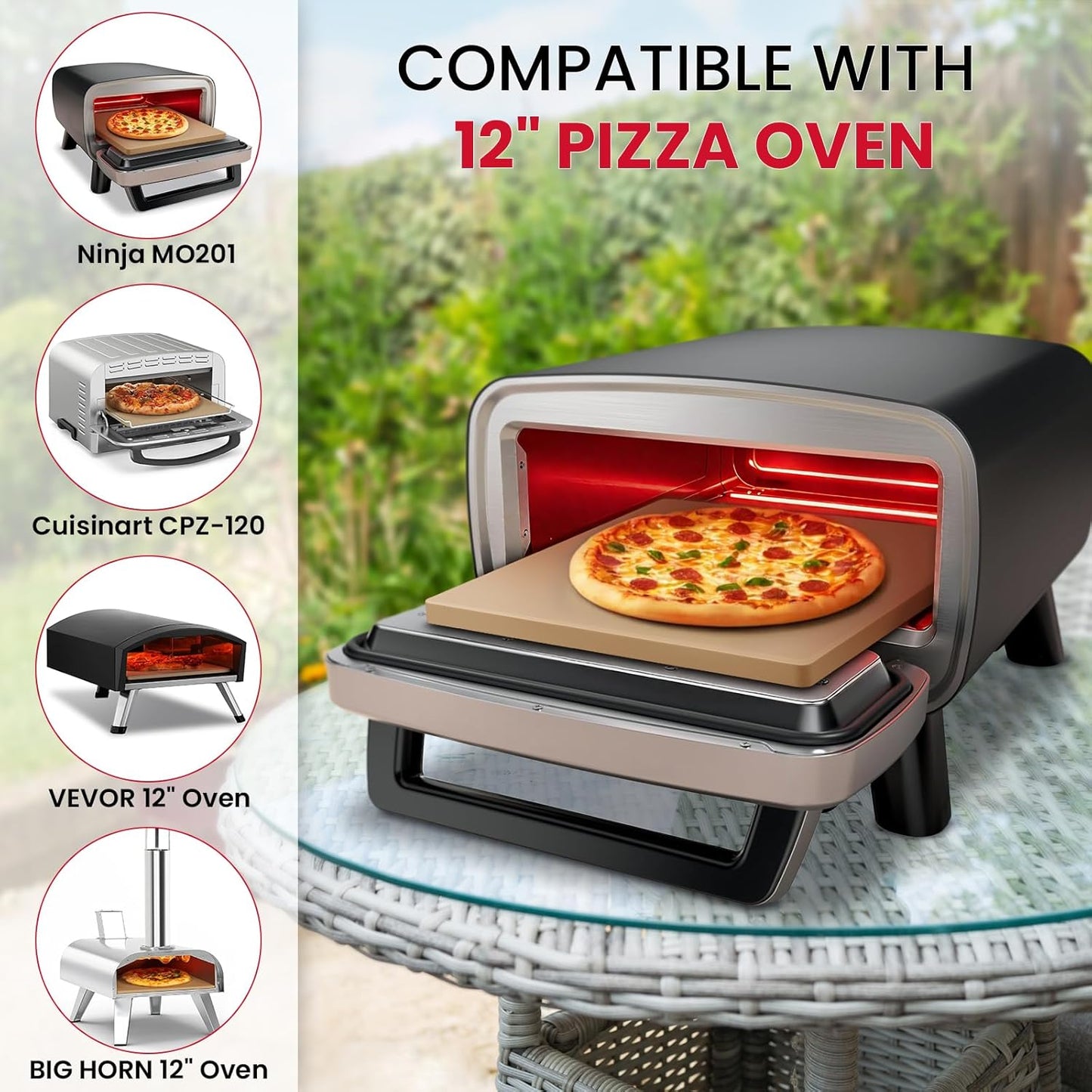 Piedra para pizza 12pulg cuadrada hornear pan galletas