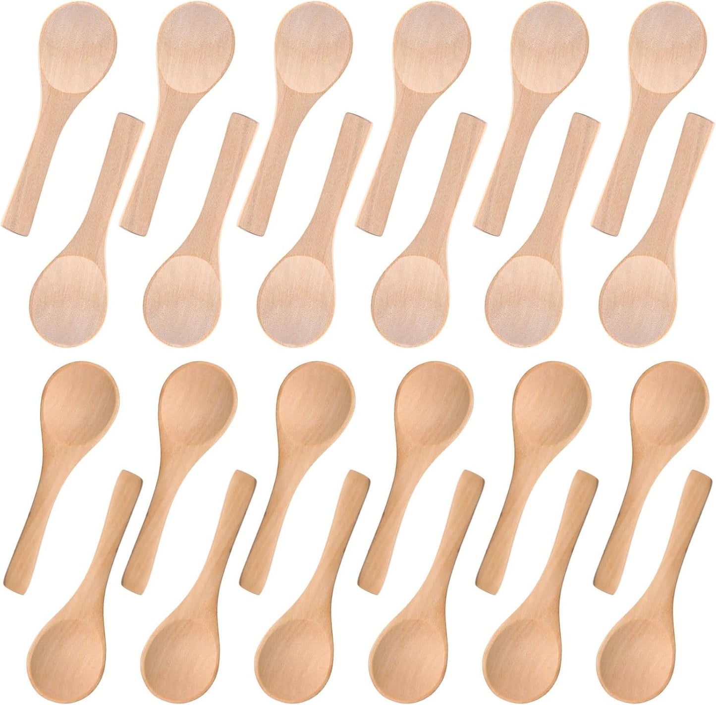 24 cucharas pequeñas de madera 3.5 pulgadas para tarros y cocina
